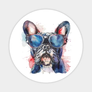 French Bulldog with Sunglasses (Watercolor) Magnet